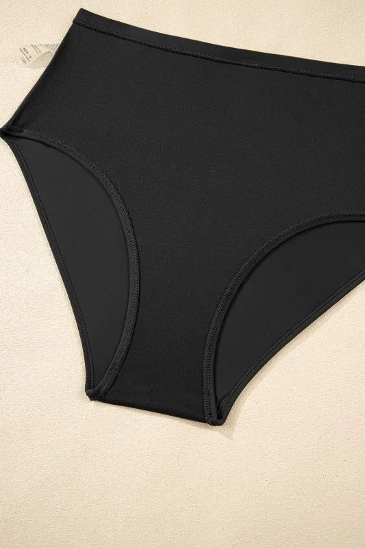 Black high-waisted bikini underwear for curvy body comfort and style