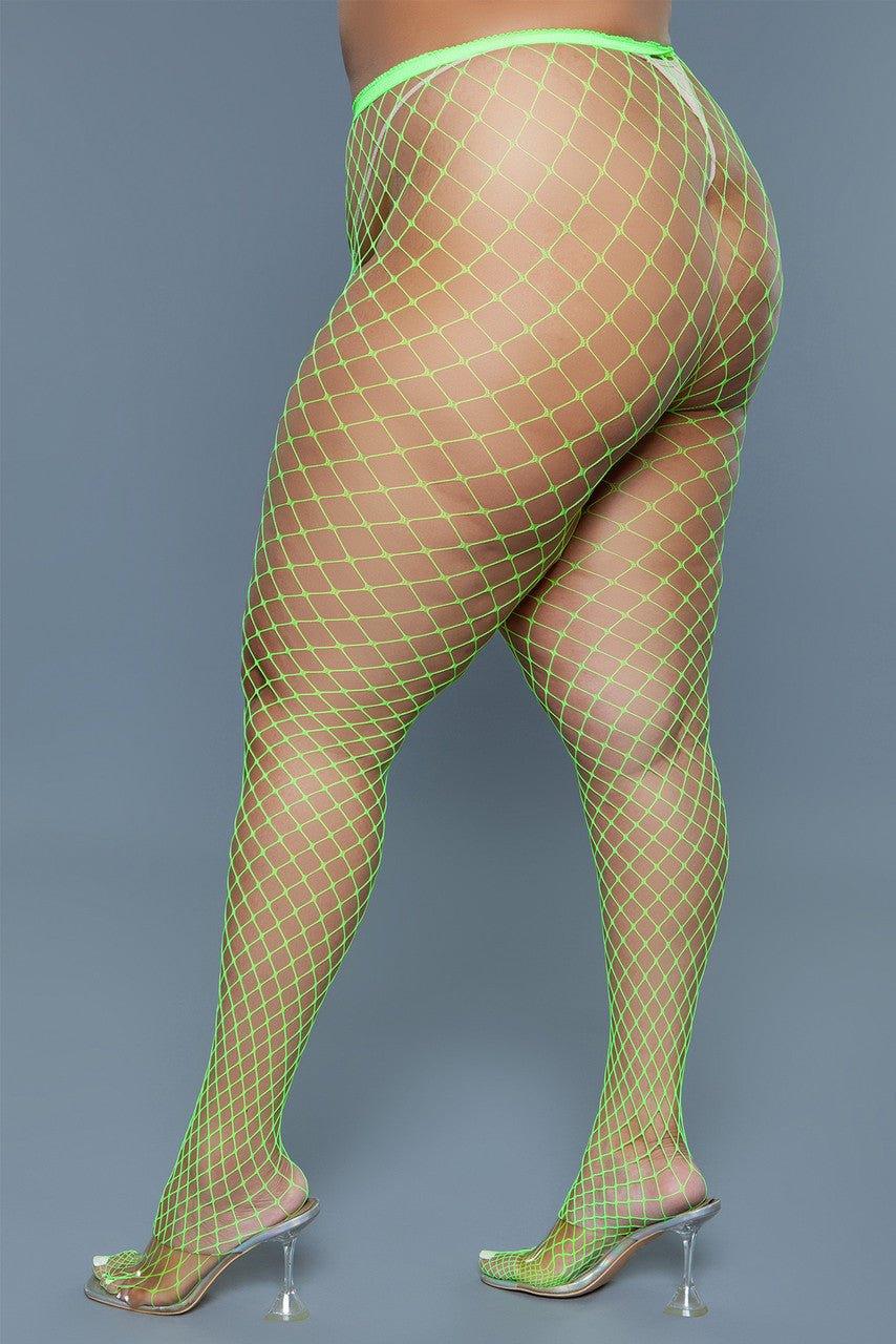 2303 Can't Back Down Pantyhose Neon Green - 2303 - NG - Q - Love it Curvy