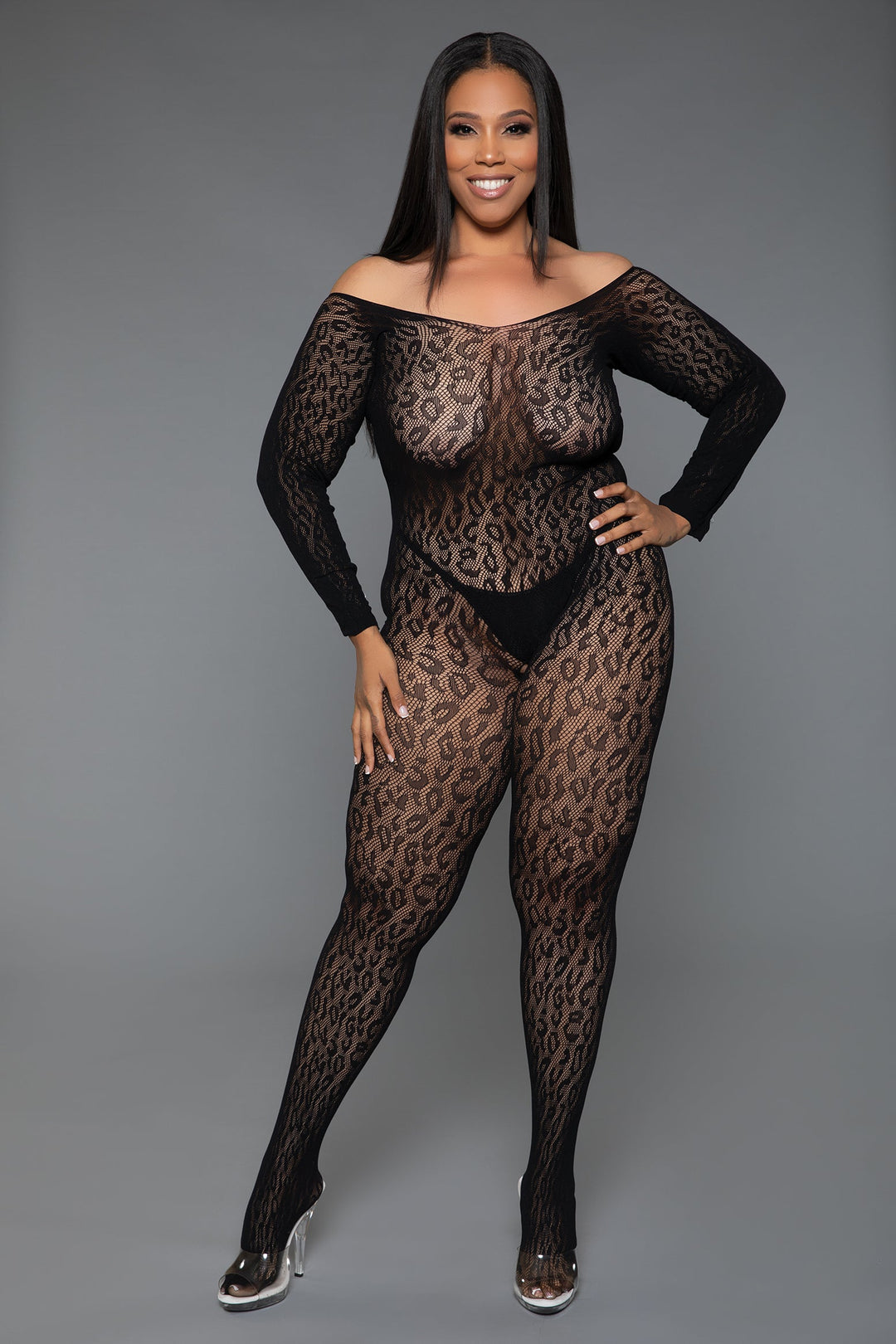 Animal Instinct Bodystocking | Love it Curvy modeled for Love It Curvy