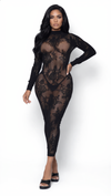 Innocent Touch Sheer Lace Dress shown on model