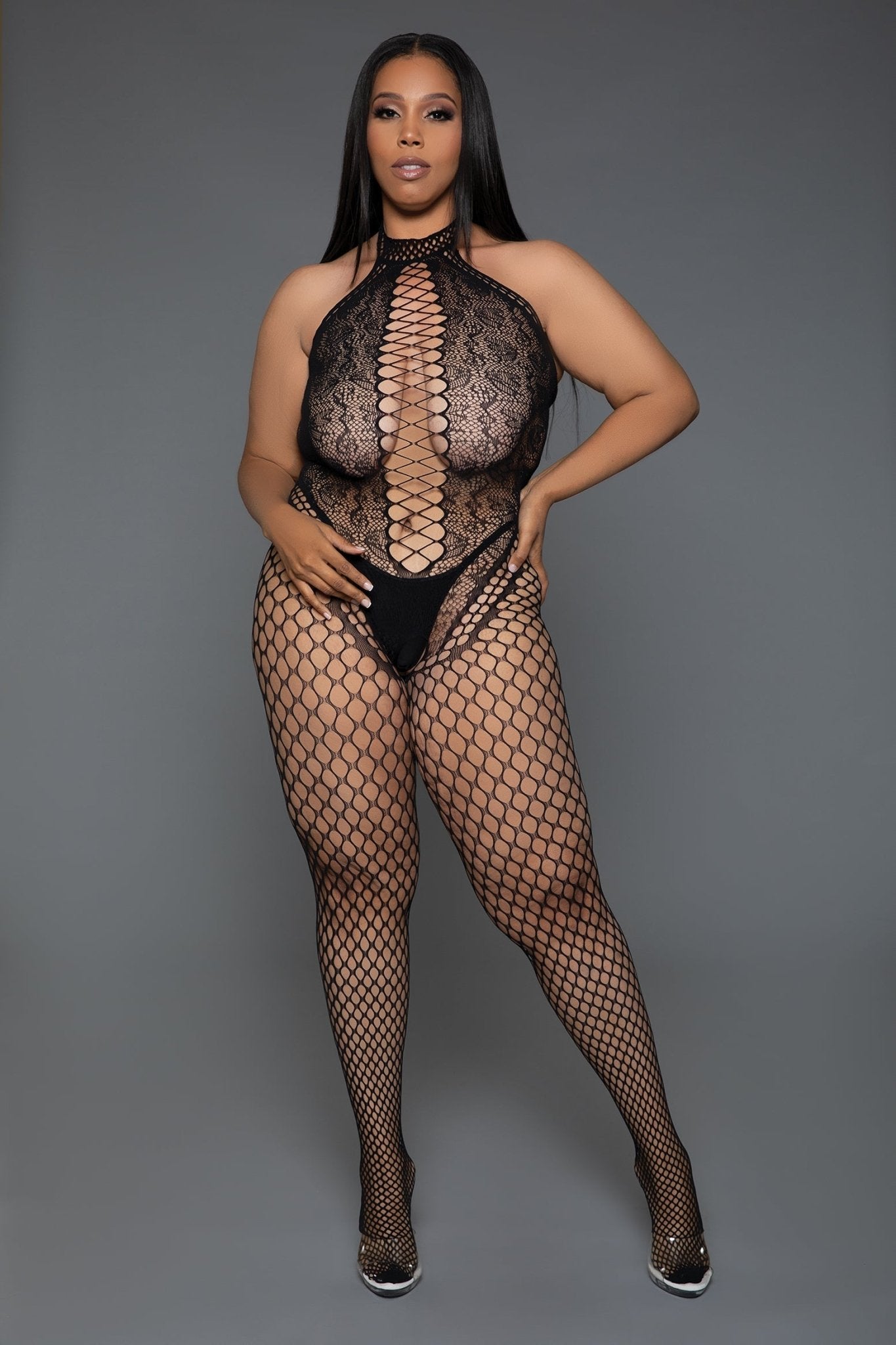 2372 Especially For You Bodystocking - 2372 - BLK - Q - Love it Curvy