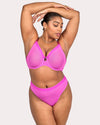 Curvy Couture Sheer Mesh Full Coverage Unlined Underwire Bra in Flirt
