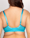 Curvy Couture Sheer Mesh Full Coverage Unlined Underwire Bra in Deep Dive Blue