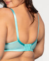 Curvy Couture Sheer Whisper Full Coverage Unlined Underwire Bra in Aruba Blue
