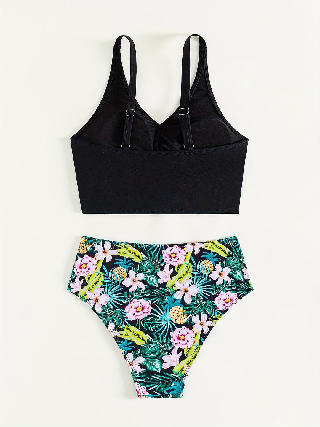 Twist Front High-Waist Tummy Control Bikini Set