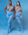 Sheer Mesh High Cut Brief Panty - Denim Blue