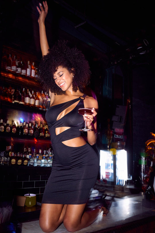 Club Vibes Asymmetrical Dress by Mapale at Love It Curvy