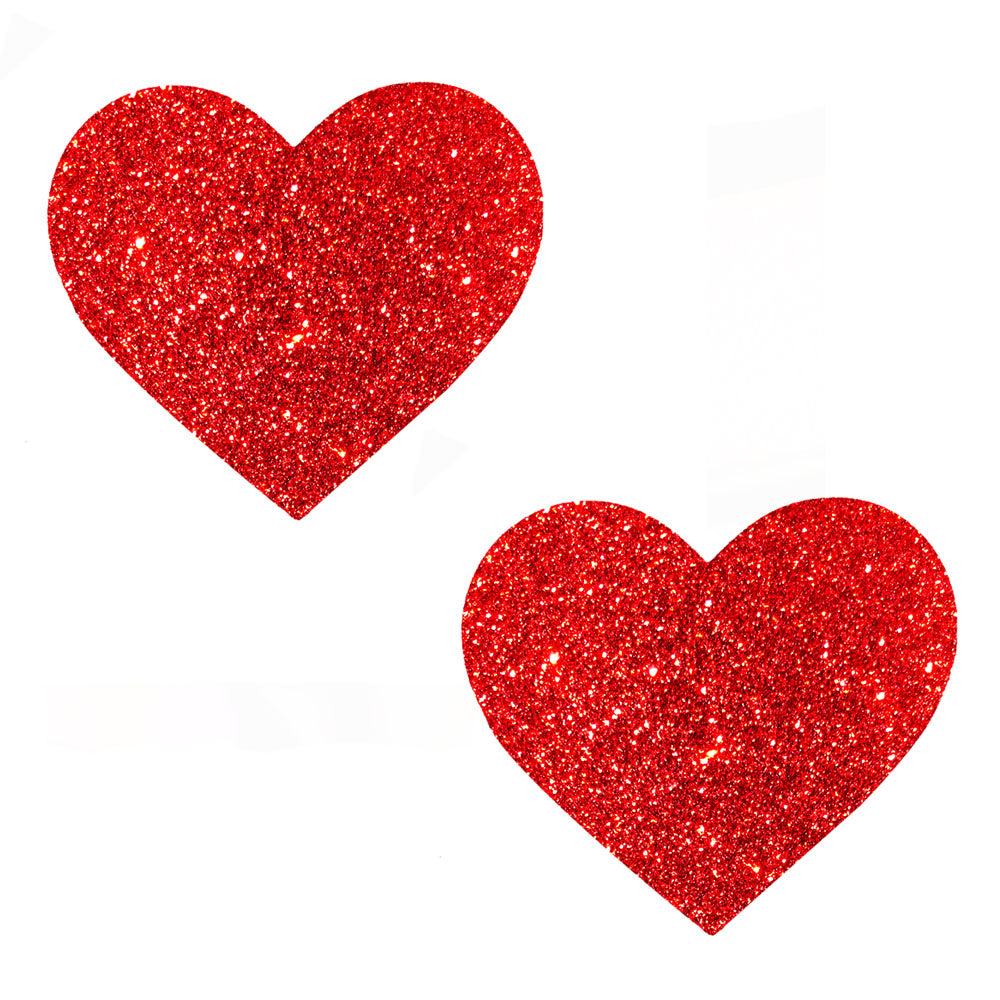 Ravish Me Red Glitter I Heart U Nipztix Pasties - Love it Curvy
