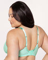 Curvy Couture Sheer Mesh Full Coverage Unlined Underwire Bra in Mint Chip