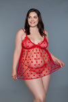 Valentina Heart Mesh Babydoll Set | Love It Curvy