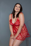 Valentina Heart Mesh Babydoll Set | Love It Curvy