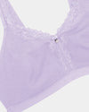 Curvy Couture Cotton Luxe Unlined Wireless Bra in Lavender Mist