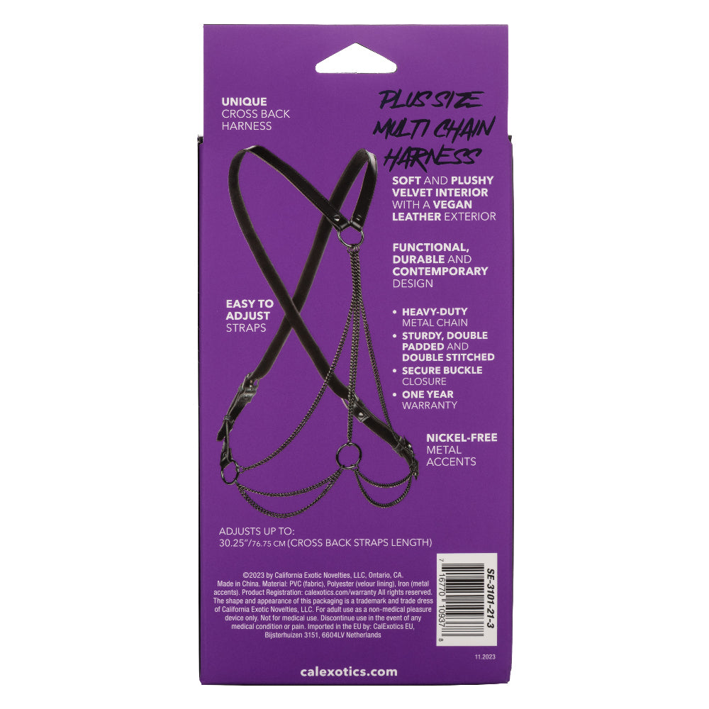 Euphoria Collection Plus Size Multi Chain Harness - Black - Love it Curvy