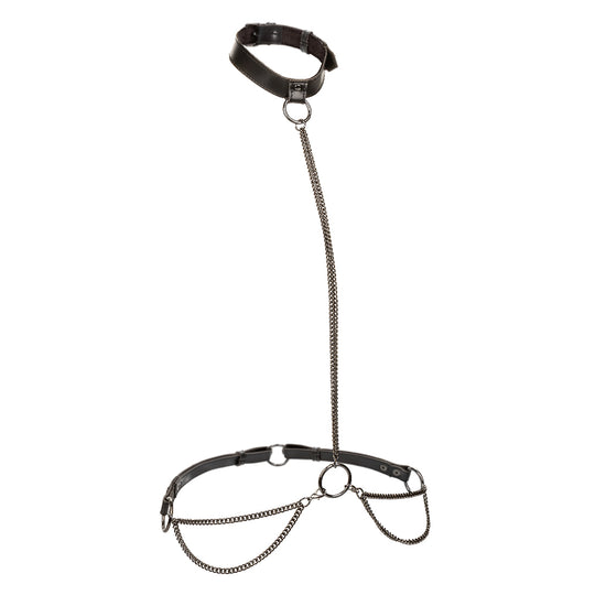 Euphoria Collection Plus Size Chain Halter/collar and Leash - Black - Love it Curvy