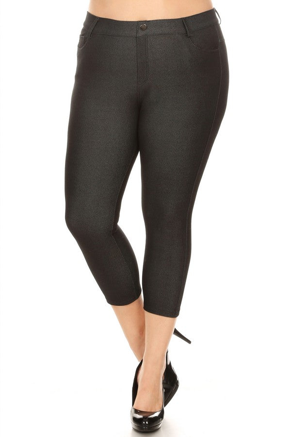 Love It Curvy Plus Size Classic Solid Skinny Jeggings