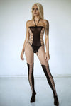 Love It Curvy Heart Strings Strappy Fishnet Bodystocking