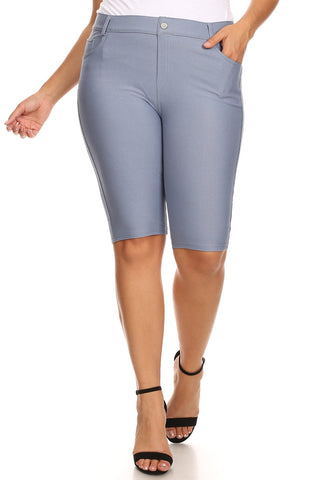 Love It Curvy Plus Size Women's 5 Pocket Classic Bermuda Shorts