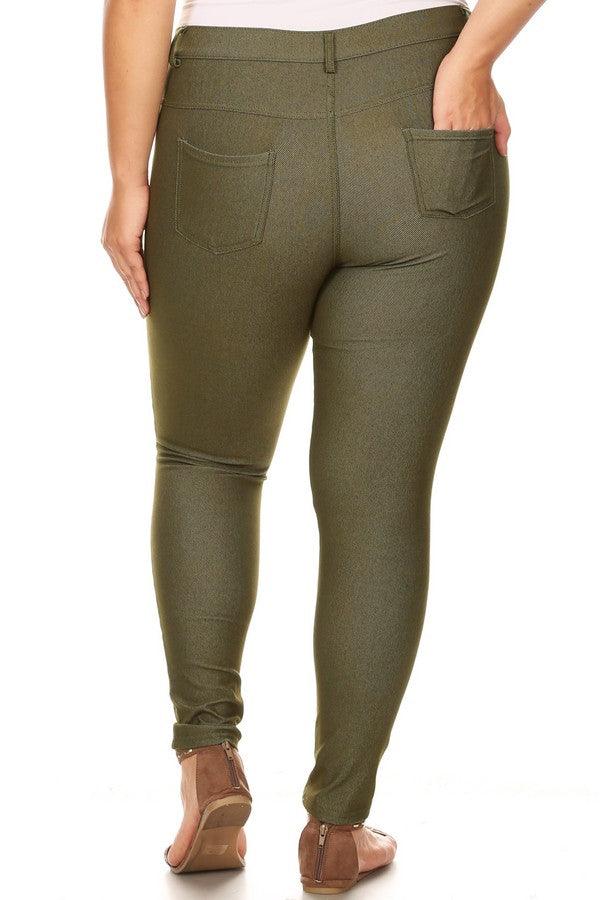 Love It Curvy Plus Size Cotton-Blend 5-Pocket Skinny Jeggings