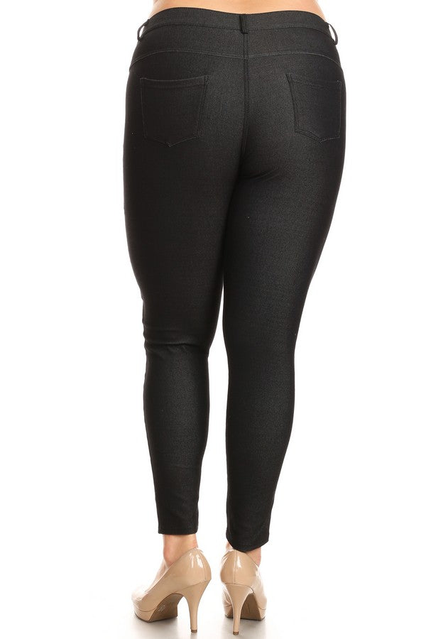 Love It Curvy Plus Size Cotton-Blend 5-Pocket Skinny Jeggings