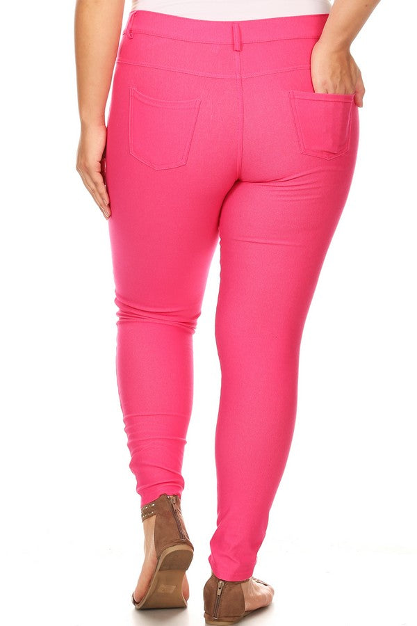 Love It Curvy Plus Size Cotton-Blend 5-Pocket Skinny Jeggings
