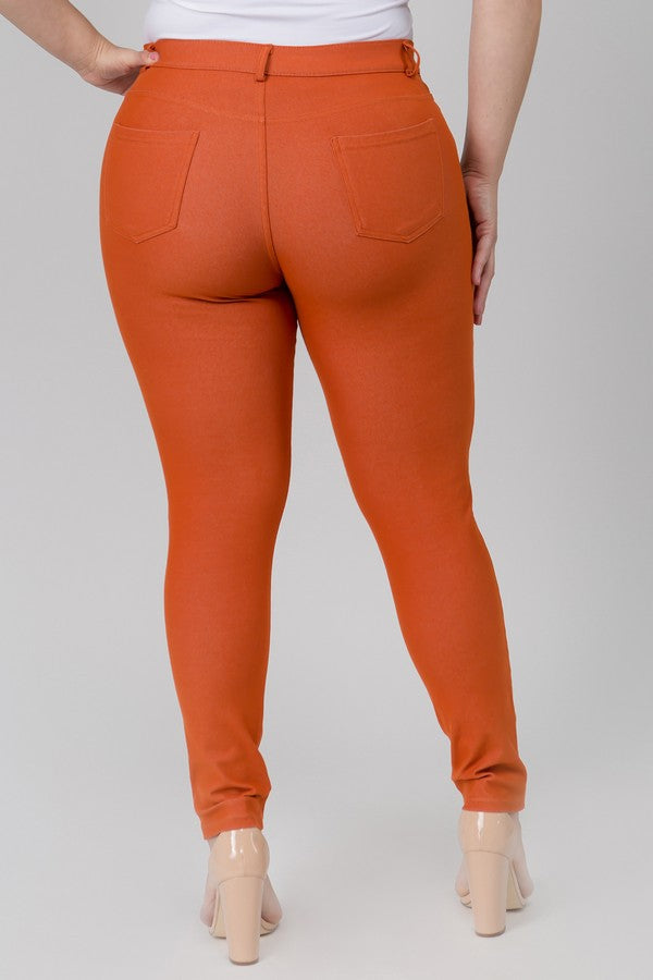 Love It Curvy Plus Size Cotton-Blend 5-Pocket Skinny Jeggings