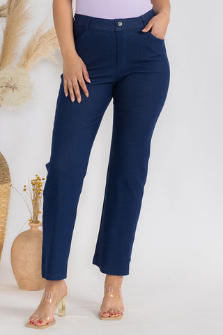 Plus Size Women's Classic Solid Straight Leg Jeggings | Love It Curvy