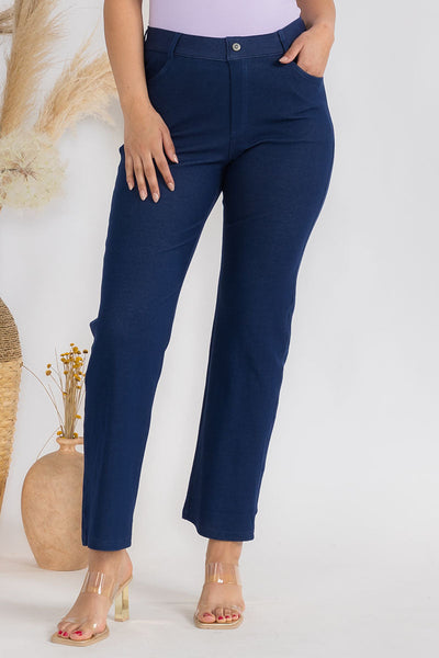 Plus Size Women's Classic Solid Straight Leg Jeggings | Love It Curvy
