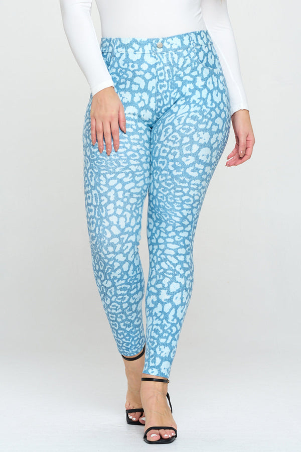 Plus Size Women's Clouded Skies 5-Pocket Cotton Blend Jeggings | Love It Curvy