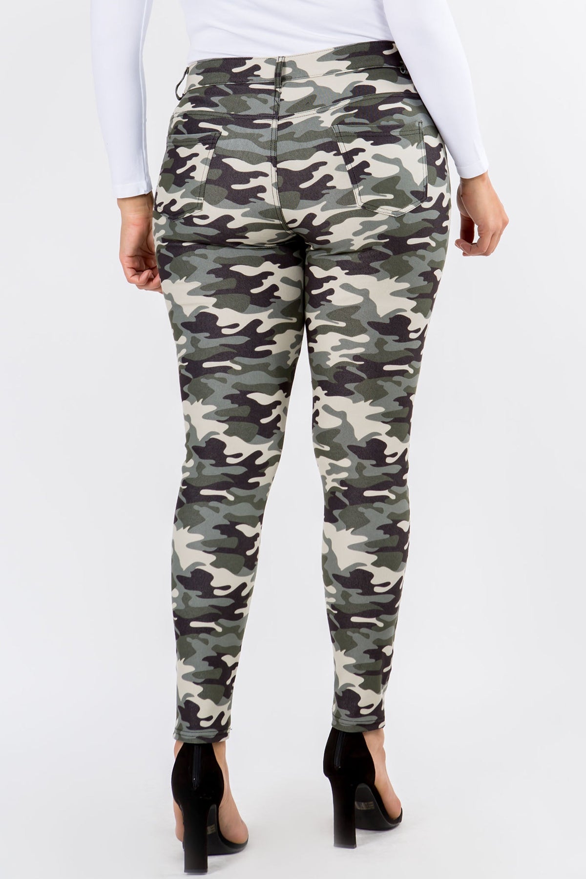 Plus Size Women's Camouflage 5-Pocket Cotton Blend Jeggings | Love It Curvy