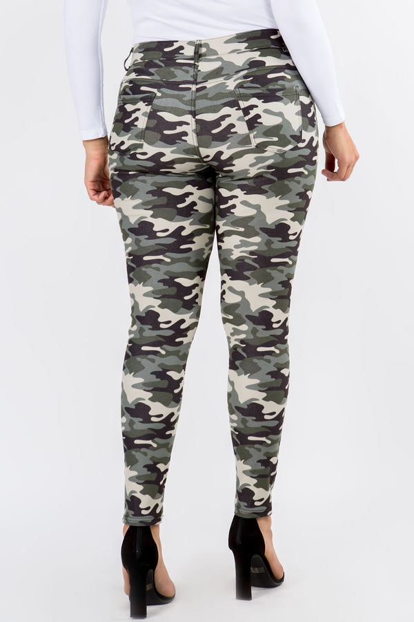 Plus Size Women's Camouflage 5-Pocket Cotton Blend Jeggings | Love It Curvy
