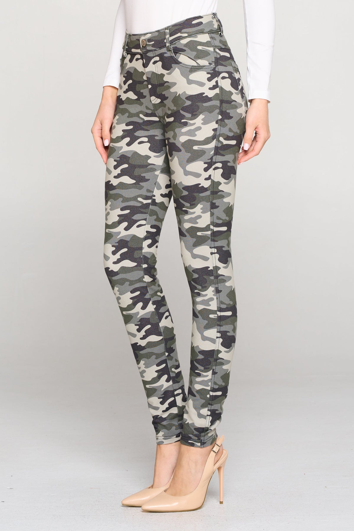 Camouflage 5-Pocket Cotton Blend Jeggings | Love It Curvy