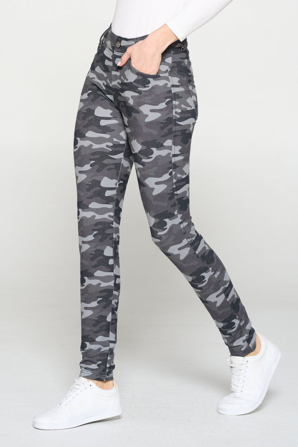 Camouflage 5-Pocket Cotton Blend Jeggings | Love It Curvy