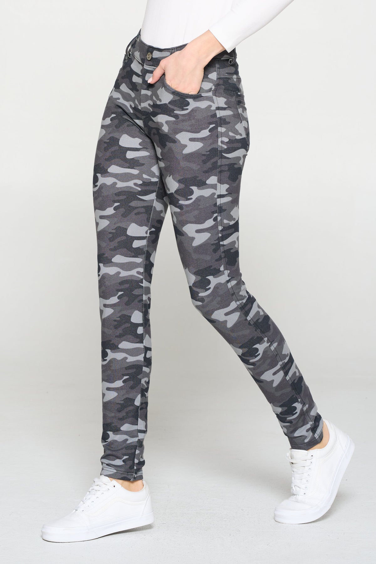 Camouflage 5-Pocket Cotton Blend Jeggings | Love It Curvy