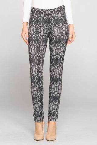 Love It Curvy Snakeskin Print 5-Pocket Jeggings