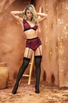 Animal Print Top, High-Waist Bottom and Garter by Mapale at Love It Curvy