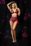 Floral Print Triangle Top and High-Waist Panty Set by Mapale at Love It Curvy