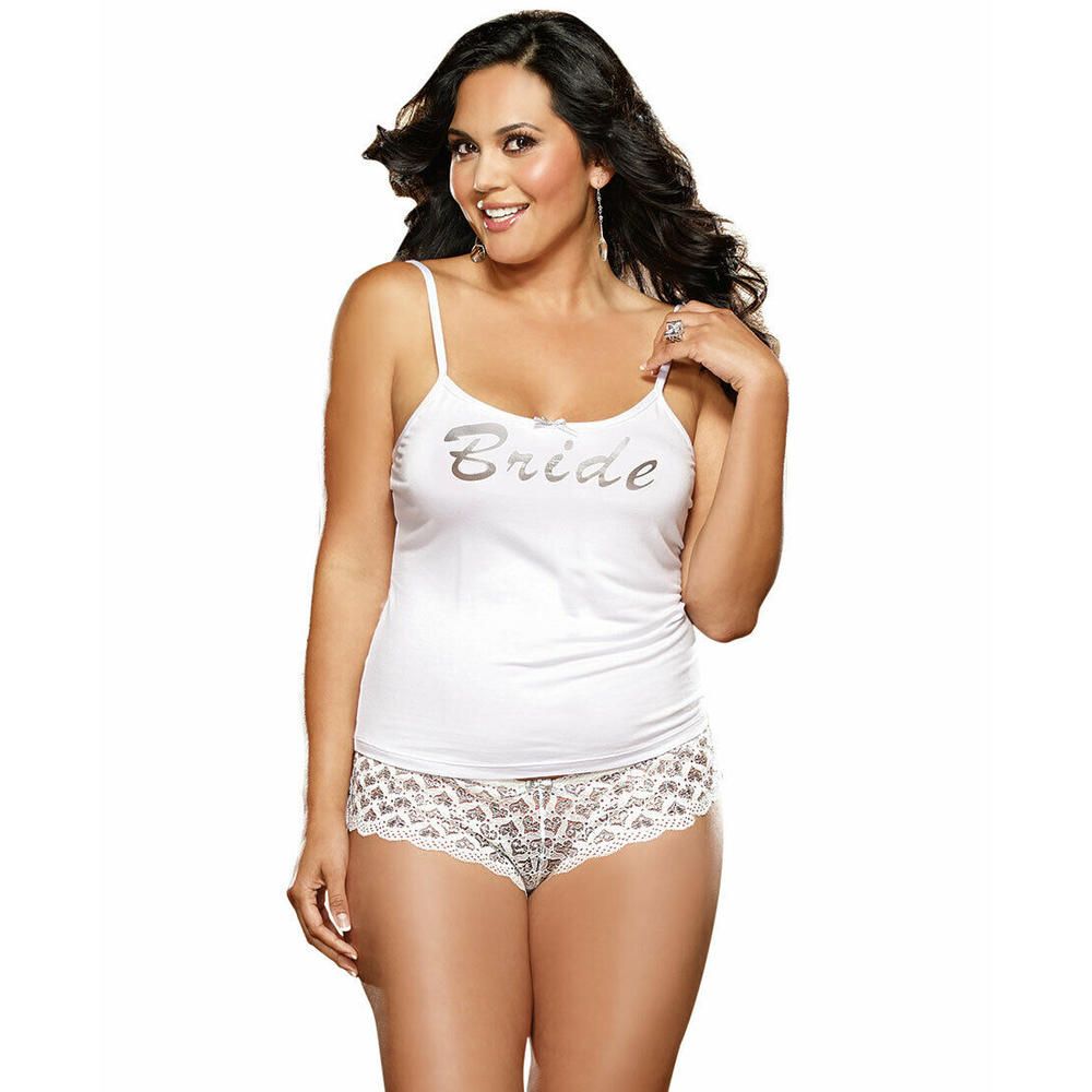 Dreamgirl Plus Size First Kiss "Bride" Lingerie Sleepwear and Panty Set - Love it Curvy