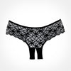 Black lace underwear on a white background
