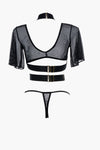 Dreamer Strappy Mesh Top and Thong Set, back view