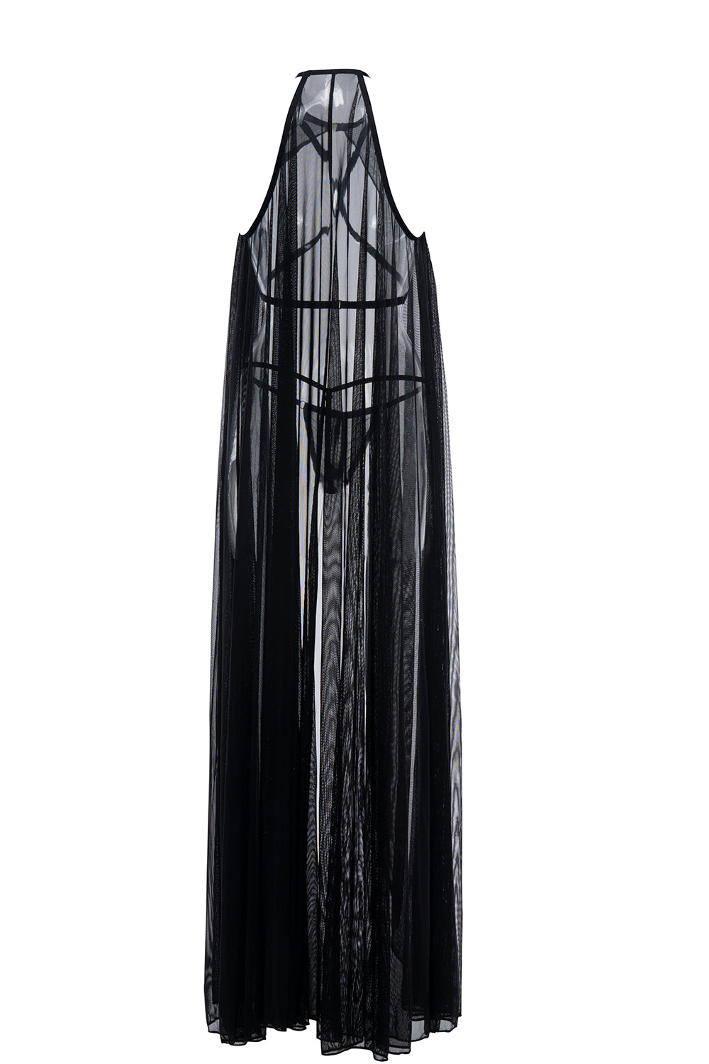 Drama Queen Sheer Mesh Cape and G-String, back view