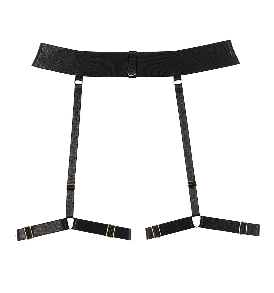 Bombshell Strappy Garter Belt in Black, front view