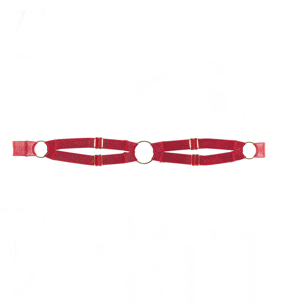 Come With Me Adjustable Leg Garters in Red, front view