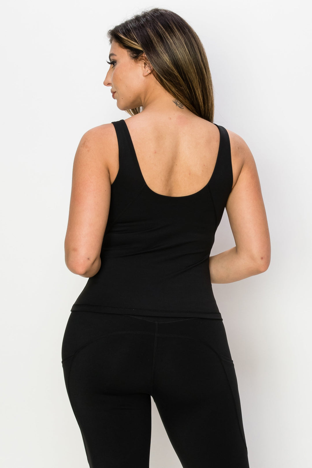 Love It Curvy Body Mold Buttery Soft Full-Length Activewear Tank with Built-In Bra