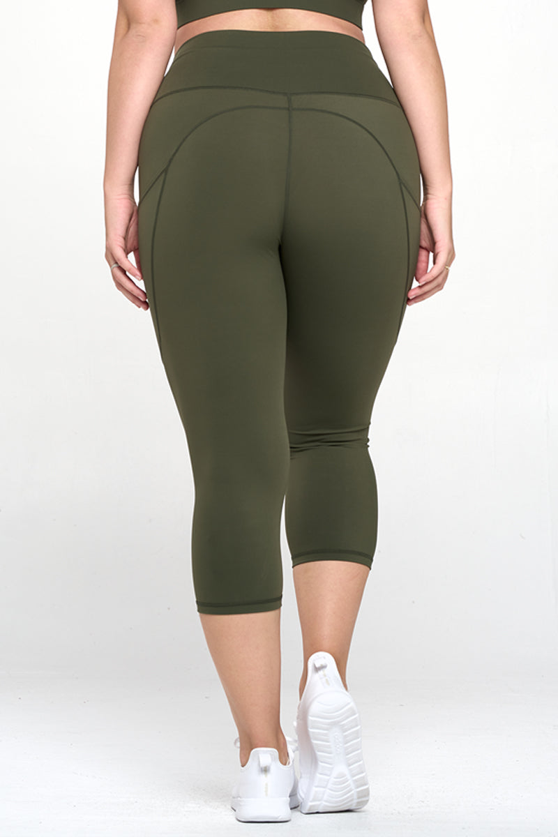 Plus Size Buttery Soft Activewear Capri Leggings with Pockets | Love It Curvy
