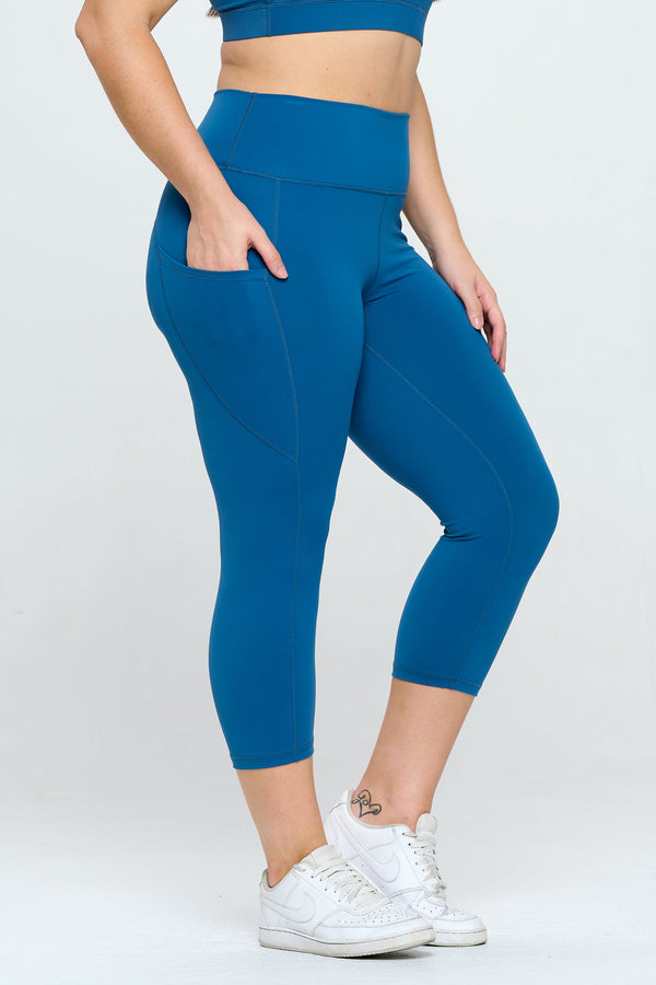 Plus Size Buttery Soft Activewear Capri Leggings with Pockets | Love It Curvy