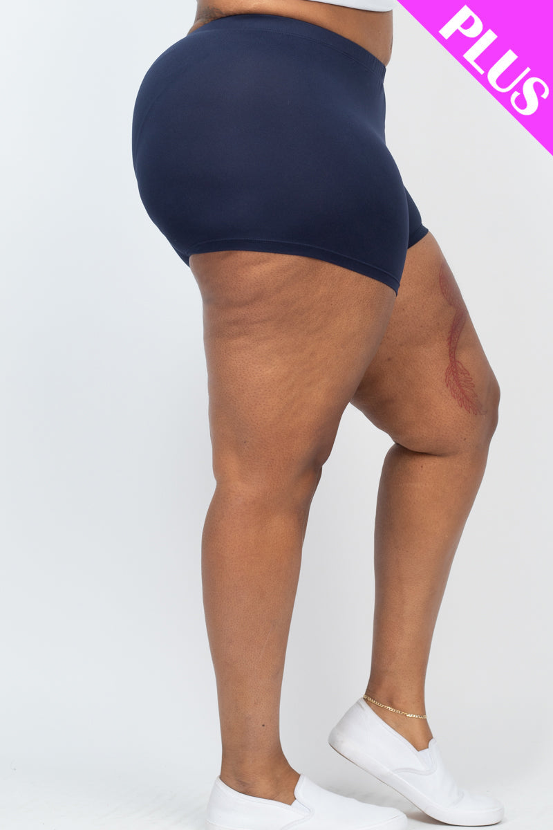 Plus Size Solid Shorts (CAPELLA) - Love it Curvy