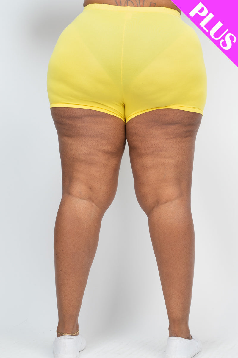 Plus Size Solid Shorts (CAPELLA) - Love it Curvy