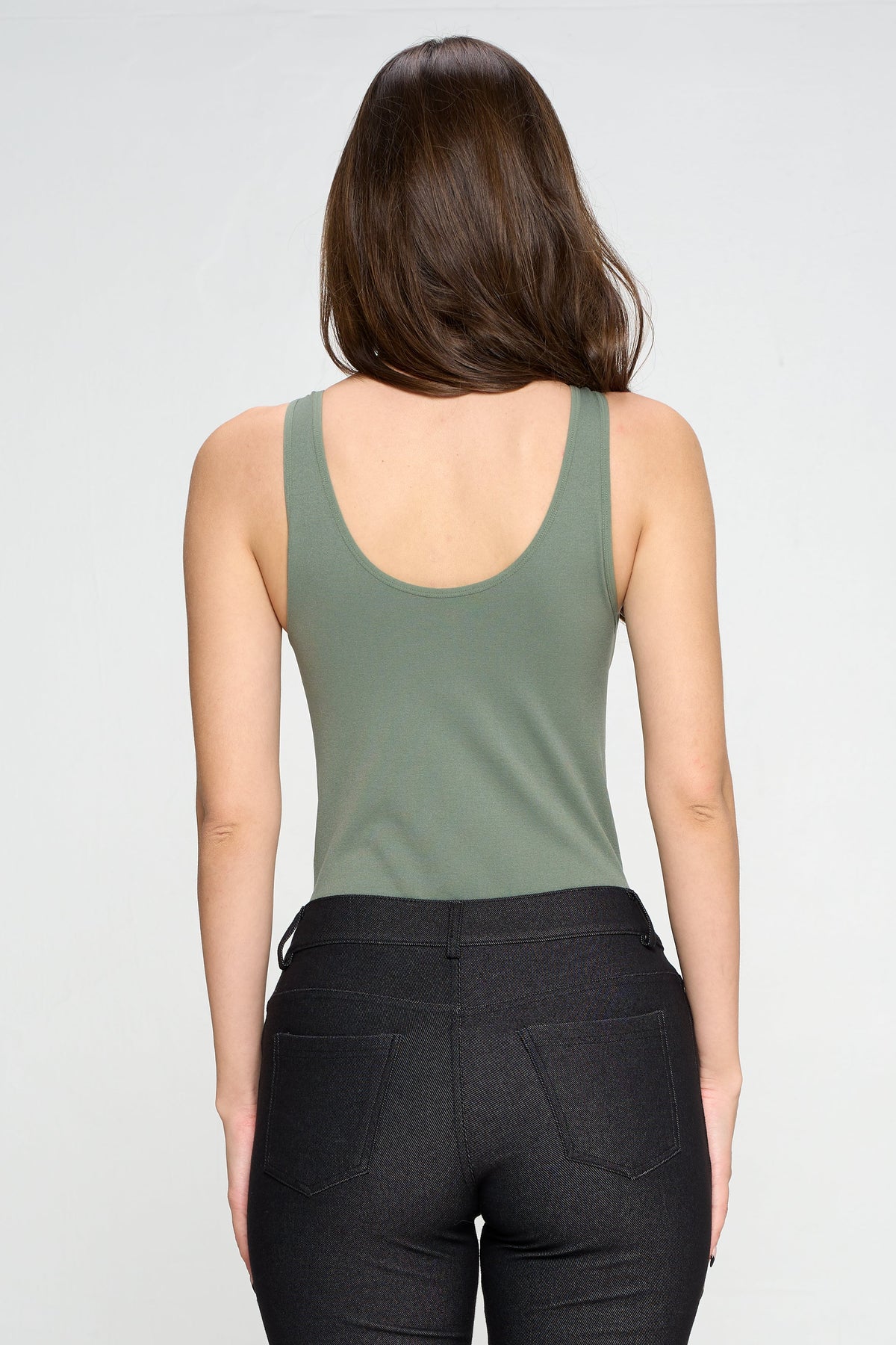 Reversible V-Neck Basic Tank Top Bodysuit | Love It Curvy