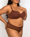 Curvy Couture Tulip Smooth T-Shirt Bra in Chocolate Nude