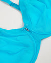Curvy Couture Sheer Mesh Full Coverage Unlined Underwire Bra in Deep Dive Blue